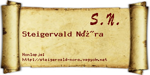 Steigervald Nóra névjegykártya