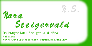nora steigervald business card